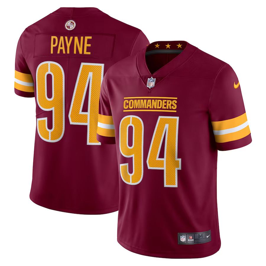 Men Washington Commanders 94 Da Ron Payne Nike Burgundy Vapor Limited NFL Jersey